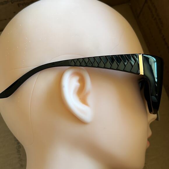 Solar Shield Fits Over Polarized Square Sunglasses Black Gold L - Picture 5 of 9